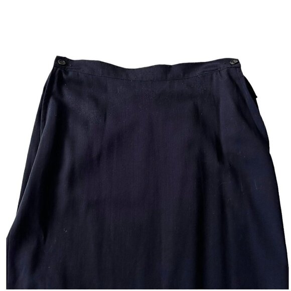 Vintage 90s, Y’s Yohji Yamamoto Dark Navy wool midi‎ skirt, Size L - Picture 7 of 13